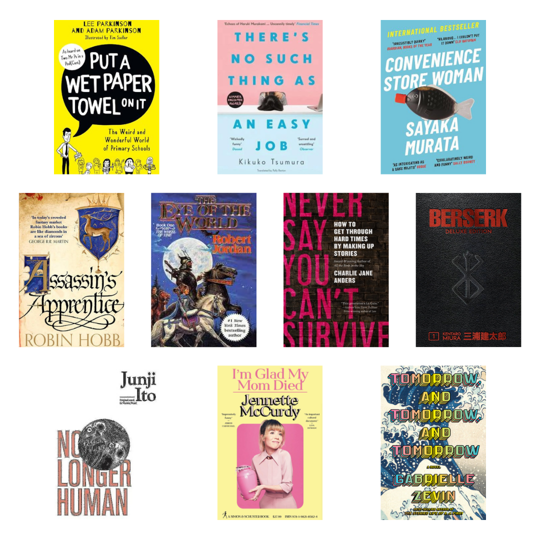 Collage of 10 book covers of titles featured in the blog post